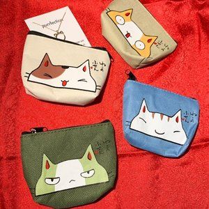 Gold Cat Necklace with 4 Coin Purses, NWOT, Purrfect for holiday gift giving